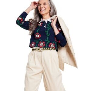 Women's Rose Print Collared Long Sleeve
Rugby Shirt - Rowing Blazers × Target